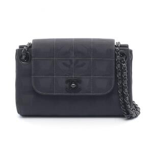 CHANEL New Travel Line Shoulder Bag/Handbag in Nylon Canvas, Women's, Black
